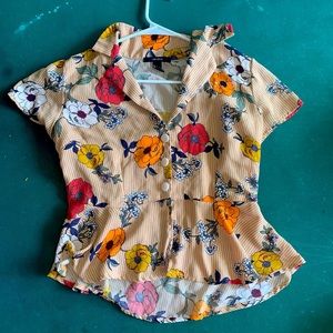 Hawaiian Floral Printed Forever 21 Blouse